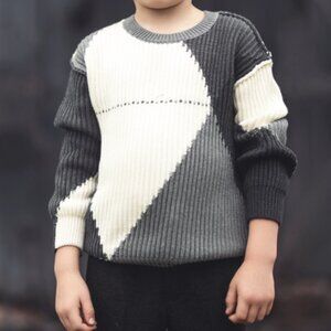 Mann Color blocked grey argyle sweater - BRAND NEW (No Tags) - Size 3